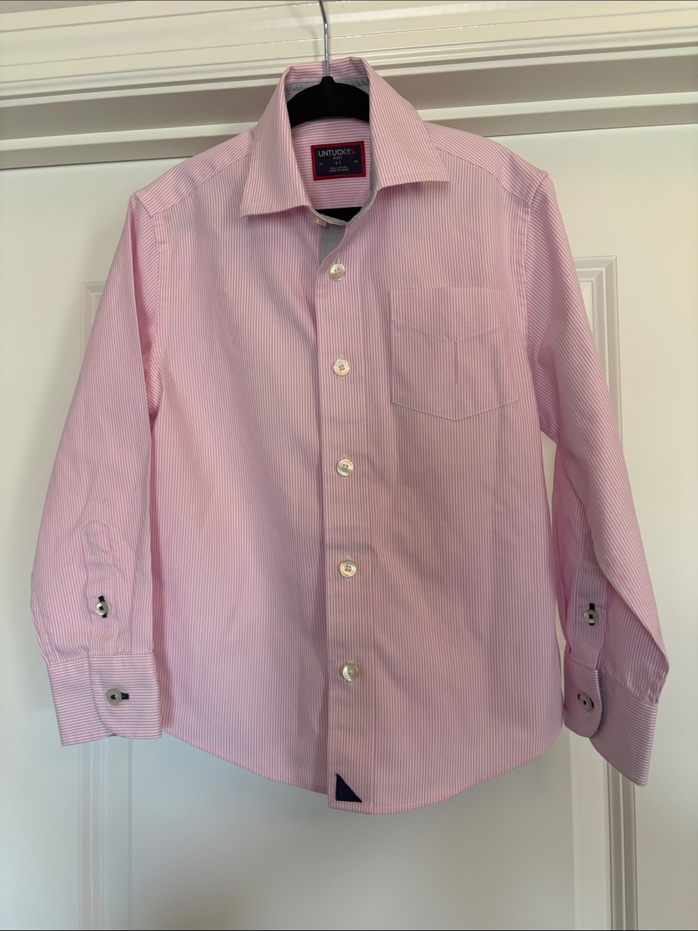 UNTUCKit Boys' Pink Pinstripe Button-Down Shirt